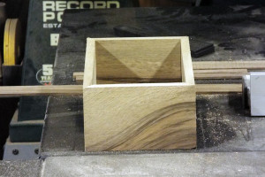 The box laid out with 45° miter corners 